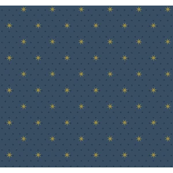 York Wallcoverings Stella Star Navy Paper Strippable Roll (Covers 60.75 sq. ft.)