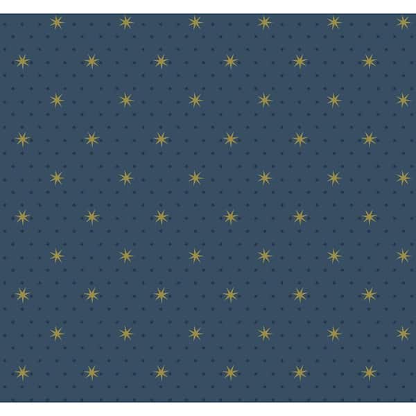 York Wallcoverings Stella Star Navy Paper Strippable Roll (Covers 60.75 sq. ft.)