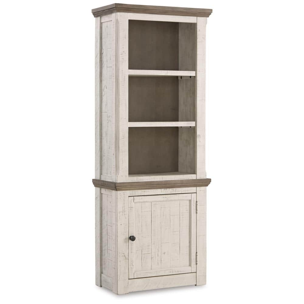 Havalance Weathered Gray & Vintage White Modern Farmhouse Pier Cabinet