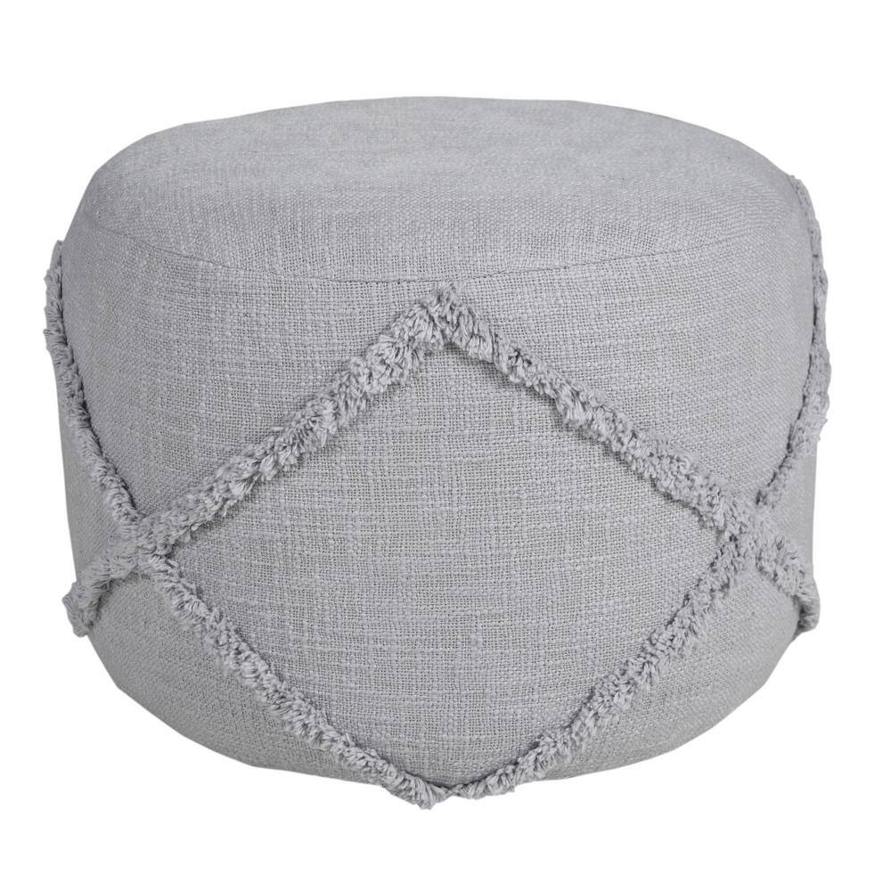 Solid Light Gray Cotton 18 in. x 18 in. x 14 in. Textured Decorative Diamon