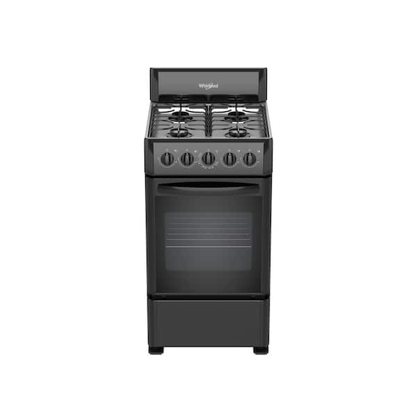 Whirlpool 20 in. 4-Burners Freestanding Gas Range in Black with EvenClean Technology