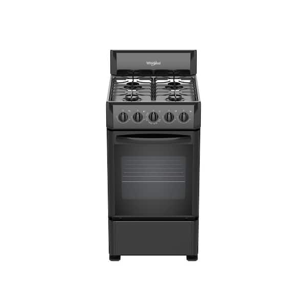 20 in. 4-Burners Freestanding Gas Range in Black with EvenClean Technology