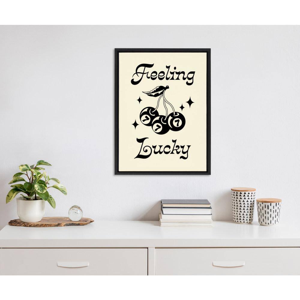 Feeling Lucky Black and White Canvas Sports Print, 18" x 24"