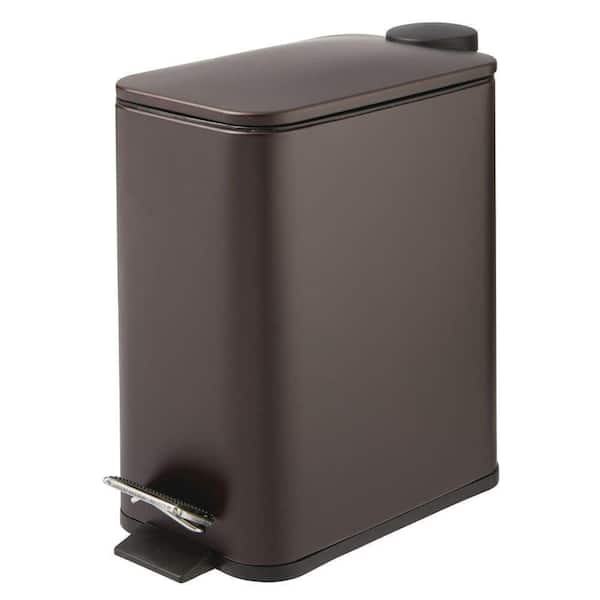 Dracelo 1.3 Gal. Rectangular Small Steel Step Trash Can Wastebasket in Bronze