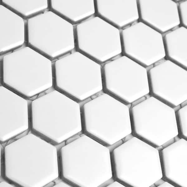 Merola Tile - Metro 1 in. Hex Matte White 10-1/4 in. x 11-7/8 in. Porcelain Mosaic Tile (8.6 sq. ft. /Case)