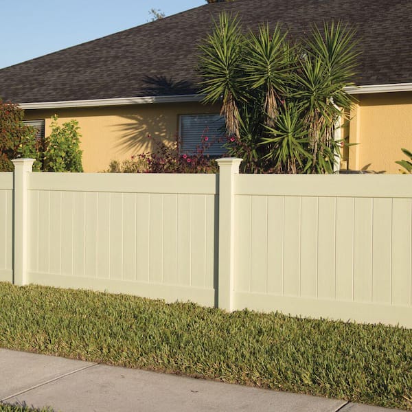 Linden 4 ft. H x 8 ft. W Sand Privacy Vinyl Fence Panel (Unassembled)