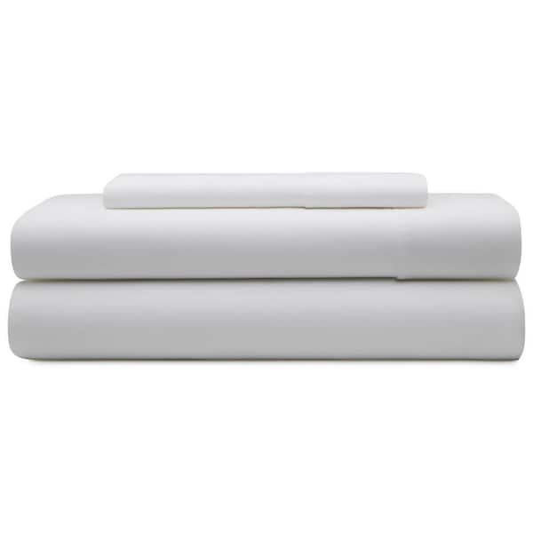 Brookside 3-Piece White Solid Microfiber Twin Sheet Set