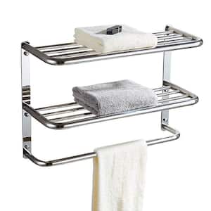 30 in. 3-Tier Wall-Mounted 304 Stainless Steel Towel Rack with Towel Bars in Polished
