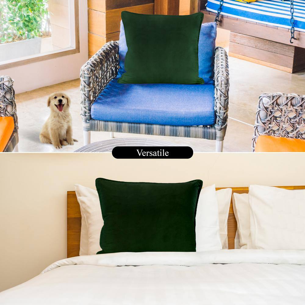 Timber Green Waterproof Polyester Outdoor Pillow Covers 20x20 Inches