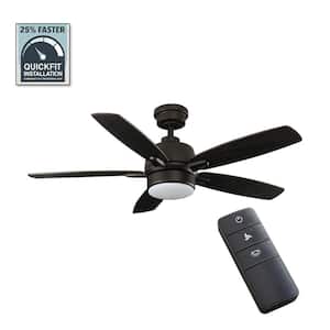 Fawndale 46 in. Indoor Integrated LED Bronze Ceiling Fan with Light Kit, 5 Reversible Blades and Remote Control