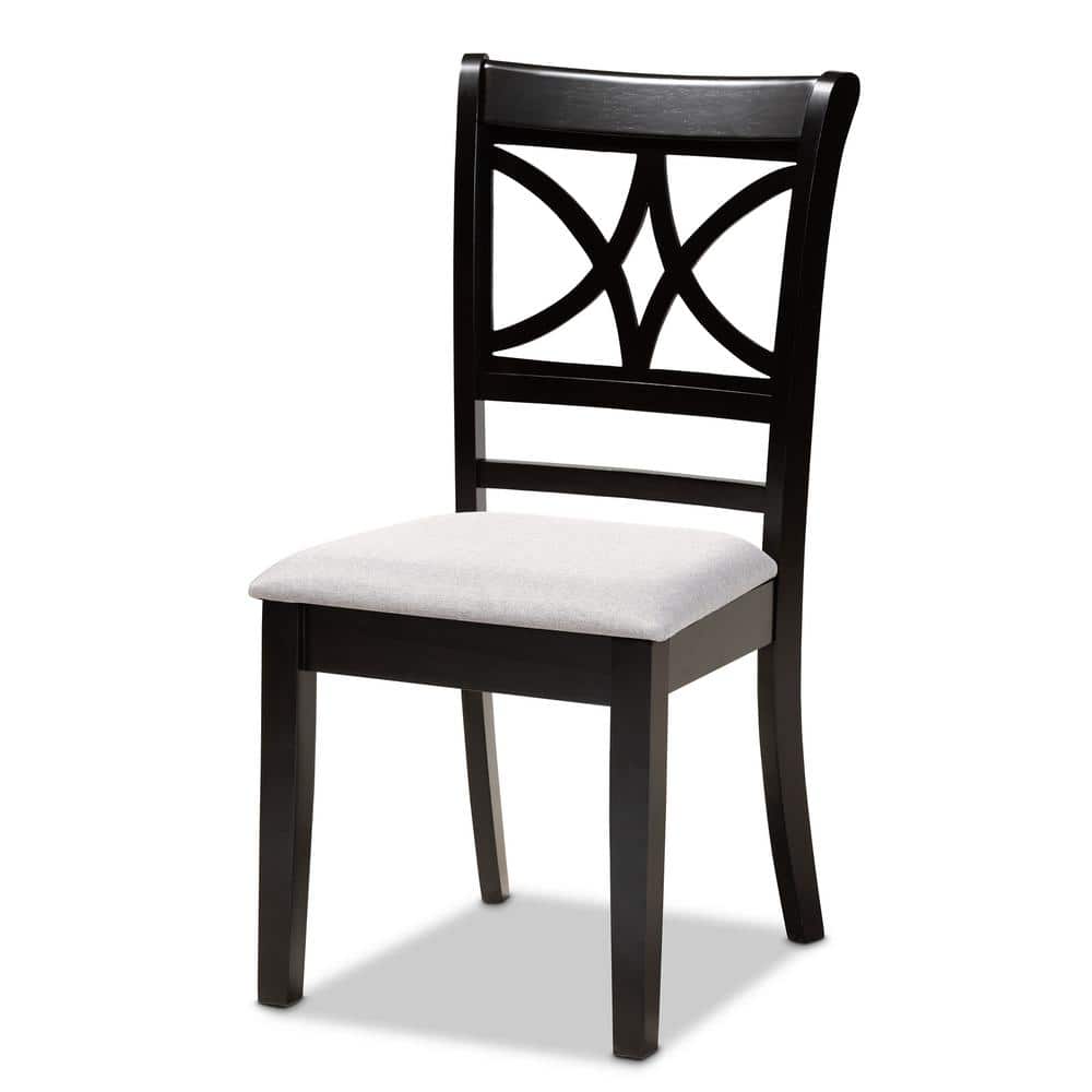 Clarke Gray Upholstered Espresso Wood Dining Side Chair Set