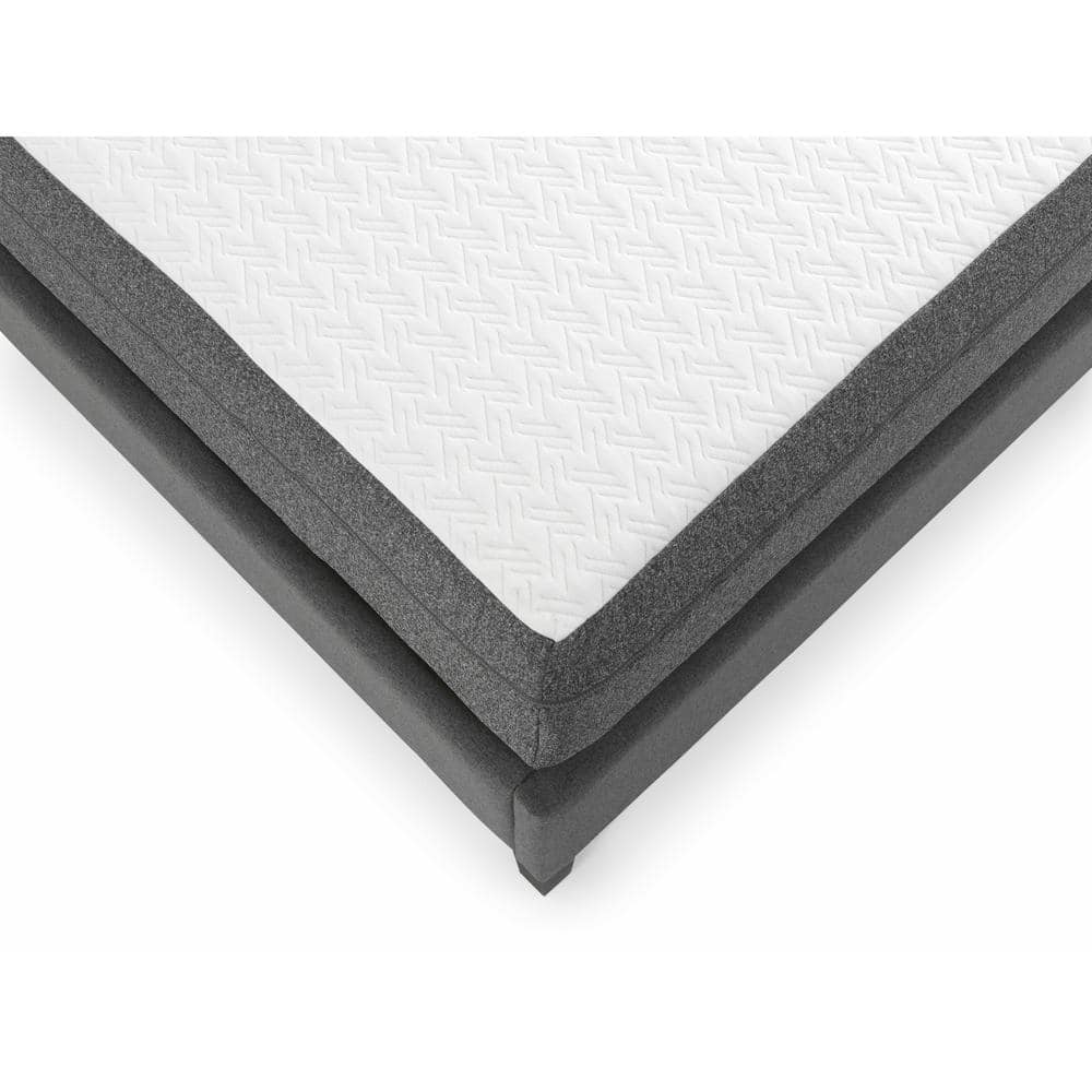Split King Adjustable Bed with Gel Memory Foam Mattress in White Linen