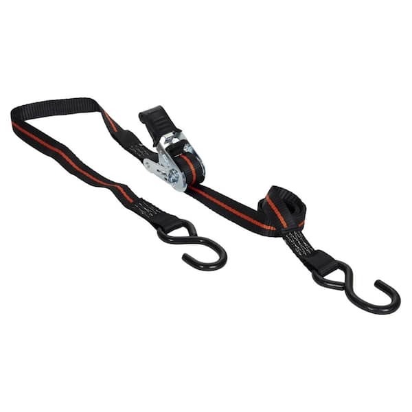Keeper Molded Grip Ratchet Tie-Down Strap 8 ft. x 1 in. 500 lbs. (2-Pack)