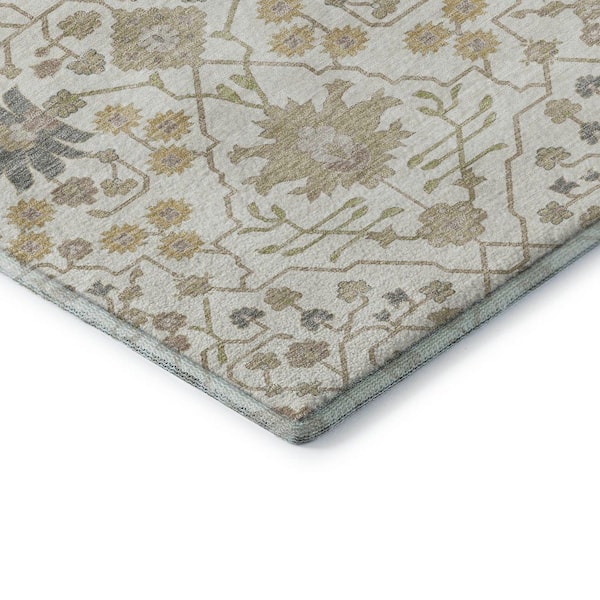 Mayfield Premium Machine Washable Abstract AMF1009 Ivory 5 ft. x 7 ft. 6 in. Area Rug