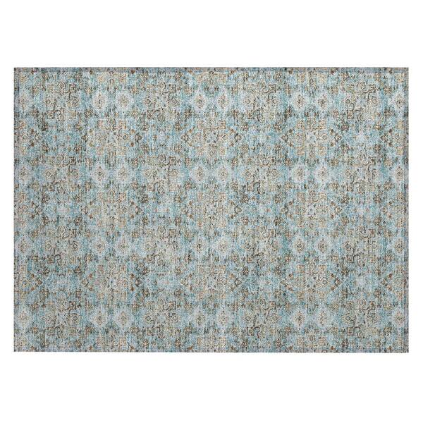 Chantille Machine Washable Indoor/Outdoor Abstract ACN2783 Teal 2 ft. x 3 ft. Accent Rug