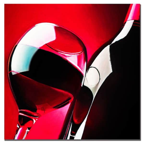 Trademark Fine Art "Red Wine" by Roderick Stevens Unframed Canvas Art Print 35 in. x 35 in.