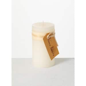 6 in. Melon White Timber Pillar Candle