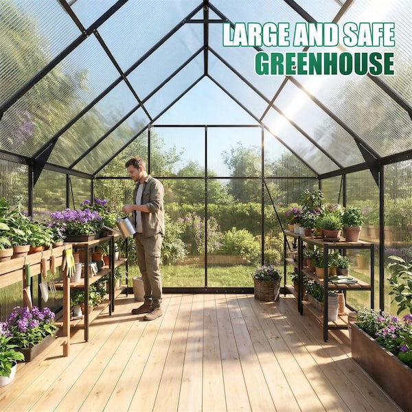 Sizzim 8 ft. W x 12 ft. D x 7 ft. H Outdoor Greenhouse Sizzim 8 ft. W x 12 ft. D x 7 ft. H Outdoor Greenhouse