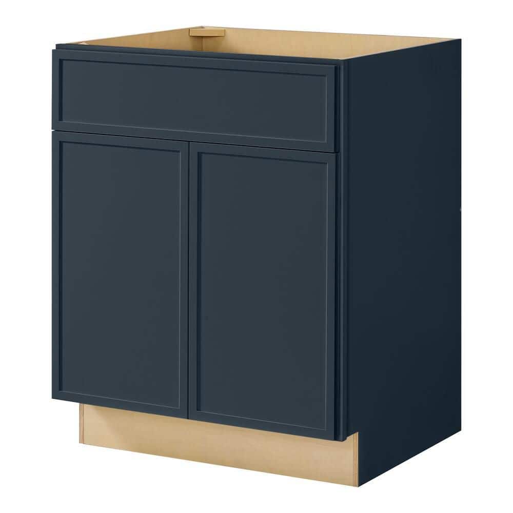 Leyton 27 in. W x 24 in. D x 34.5 in. H Ready to Assemble Plywood Slim Shaker Base Kitchen Cabinet in Ink Blue price history on PriceWatchPro