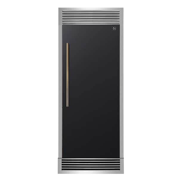 Maderno 28" Built-In Convertible Refrigerator in Black, Right Swing, Decorative Grill