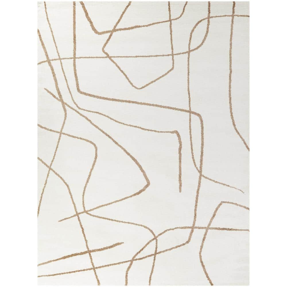 Rust Abstract 4' x 6' Synthetic Area Rug