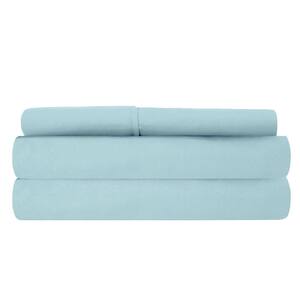 3-Piece Sky Blue Super-Soft 1600 Series Double-Brushed Twin Microfiber Bed Sheets Set