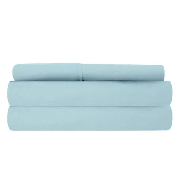 Luxury Home 3-Piece Sky Blue Super-Soft 1600 Series Double-Brushed Twin Microfiber Bed Sheets Set