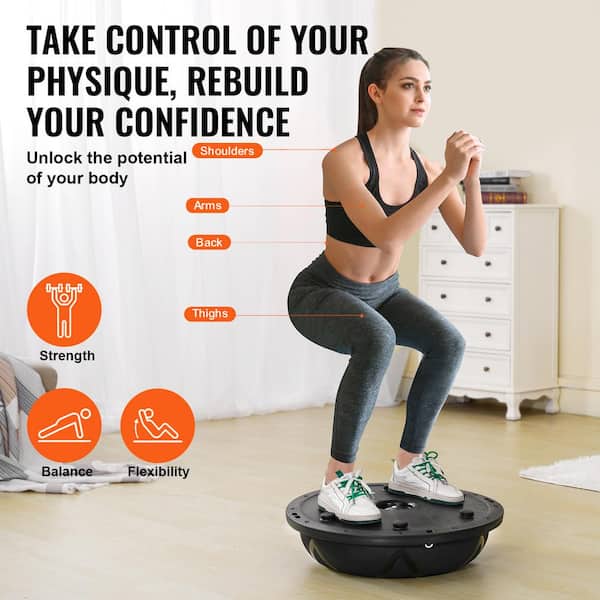 SKYSHALO Half Exercise Ball Trainer, 23 in. Balance Ball