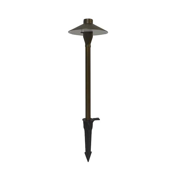 Home Decorators Collection 20-Watt Equivalent Low Voltage Brass Integrated LED 2700K Warm White Outdoor Landscape Path Light