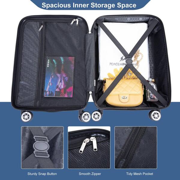 FRAME TMSAS727ADLAM 関税送料込 Tatahance 4-Piece Blue ABS Hardside Lightweight Luggage Set