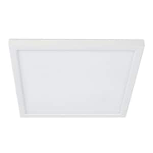 5/6 in. Integrated LED White Square Retrofit Recessed Light Trim Dimmable J-Box Flat Panel Selectable CCT, 4-Pack