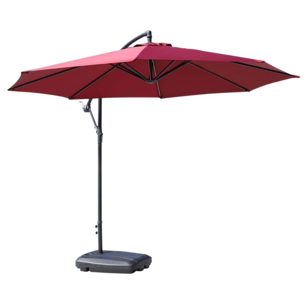 Black Heavy-Duty Plastic Wheeled Patio Umbrella Base