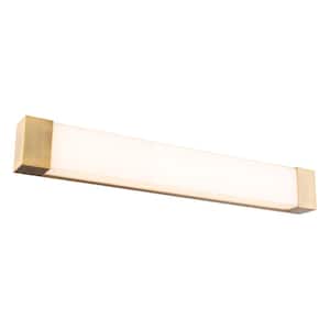 Darcy 36 in. Aged Brass LED Vanity Light Bar and Wall Sconce, 3000K