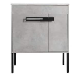 Cement Gray 30 in. Bathroom Vanity with 1 Sink without Mirror