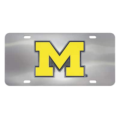 6 in. x 12 in. NCAA University of Michigan Stainless Steel Die Cast License Plate