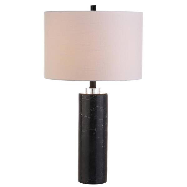 Photo 1 of Brooks 27 in. H Black Marble/Crystal Table Lamp