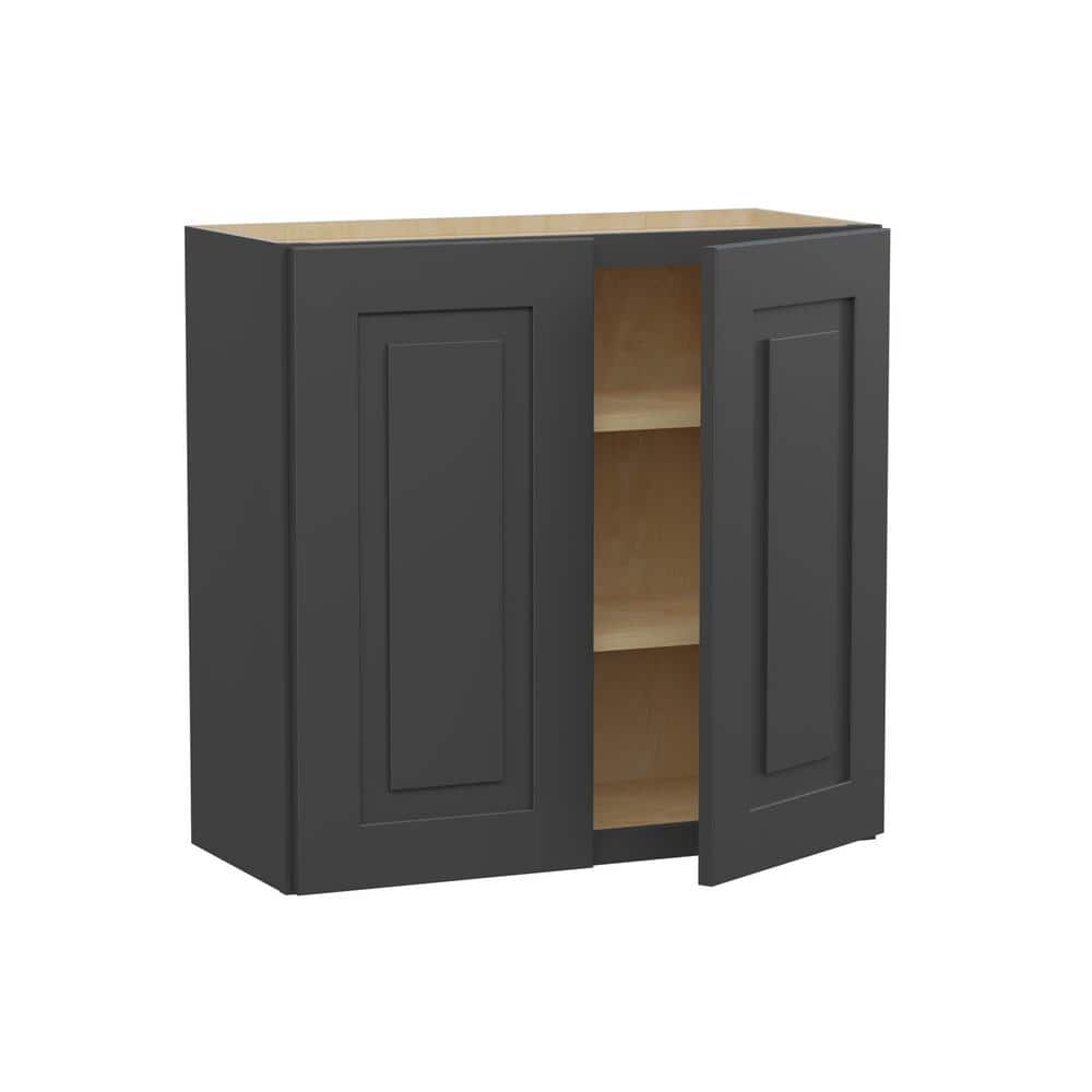 Grayson 30 in. W x 12 in. D x 30 in. H Assembled Plywood Wall Kitchen Cabinet in Deep Onyx with Soft Close price history on PriceWatchPro