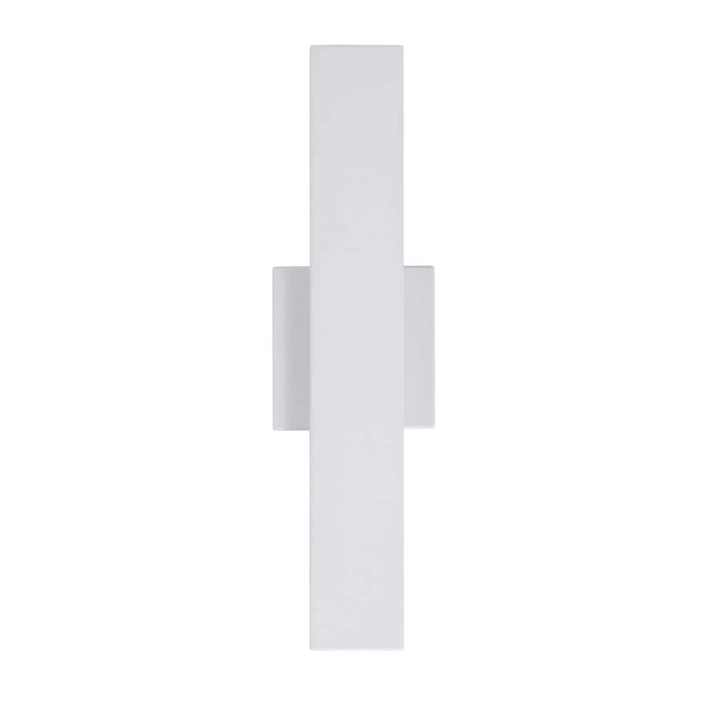 16 in. White Rotary Base Integrated LED Outdoor Hardwired Wall Lantern Scone with 12-Watt LED Bulb for Yard, Entryway price history on PriceWatchPro