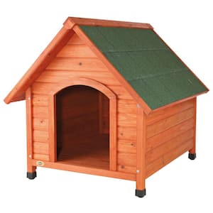 natura Cottage Dog House, Peaked Roof, Adjustable Legs, Brown, Large