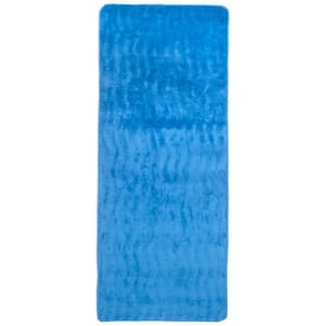 24.5 in. x 60 in. Memory Foam and Microfiber Bath Mat in Blue