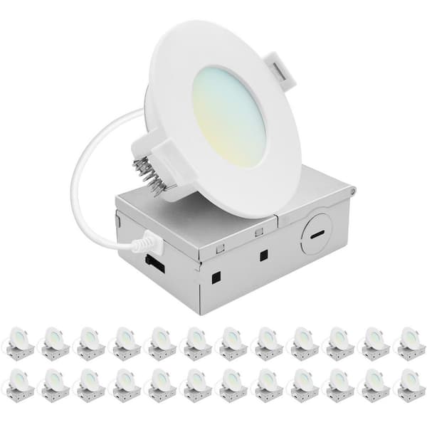 3 in. Integrated LED Recessed Light, Mini Panel Light, 5CCT, 660LM 8W, 100° Beam, Dimmable, ETL Listed 24 Pack