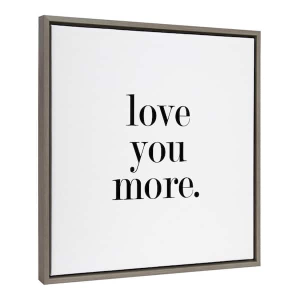 Kate and Laurel Sylvie Simple Romantic Framed Canvas Wall Art Gray 22.00 in. x 22.00 in.