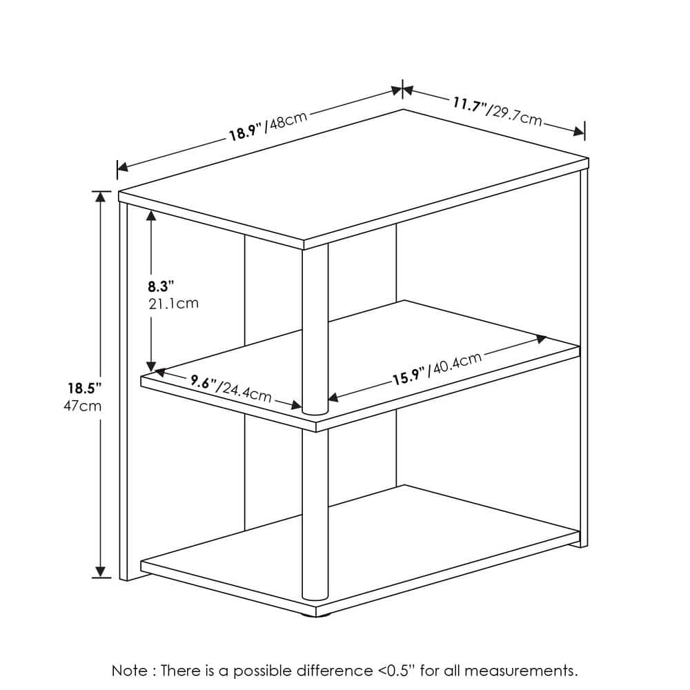 Espresso Black 2-Tier Laminated End Table