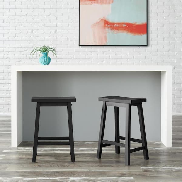 StyleWell 24 in. Charcoal Black Counter Stool (Set of 2)
