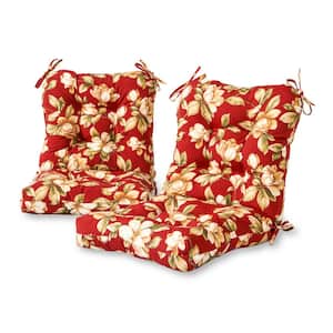 Roma Floral 21 in. x 42 in. Outdoor Dining Chair Cushion (2-Pack)