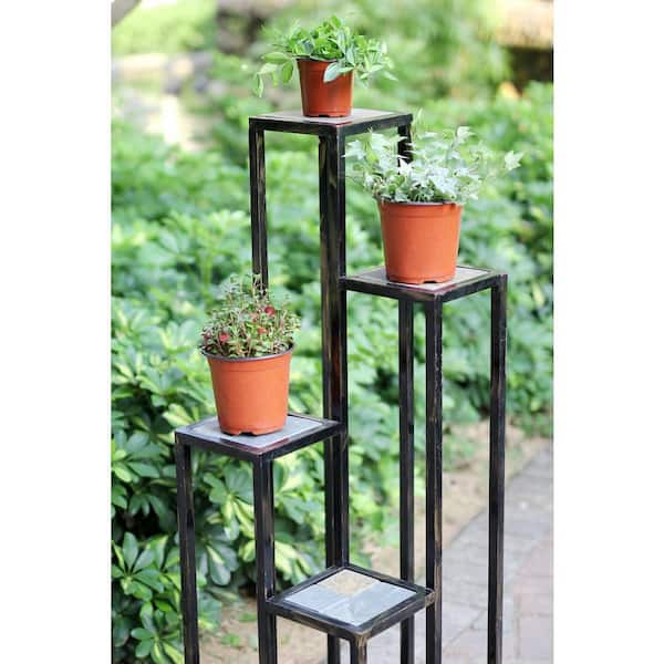 13 in Small Lattice Square Cast Iron Plant Stand