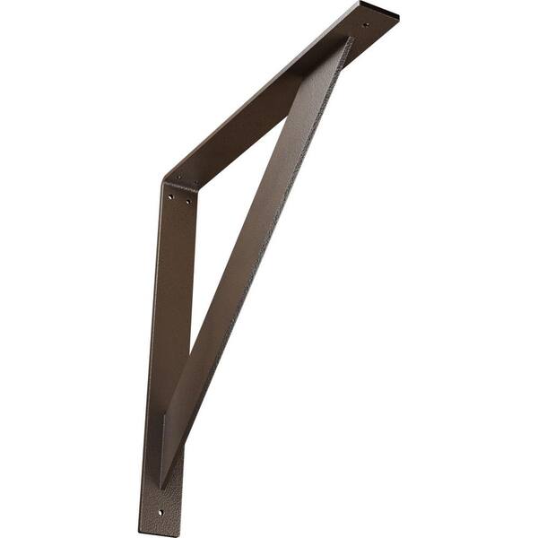 Ekena Millwork 2 in. x 18 in. x 18 in. Steel Hammered Brown Traditional Bracket