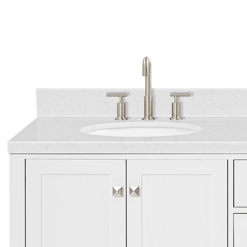 Cambridge 72" White Wood Double Sink Vanity with Quartz Top