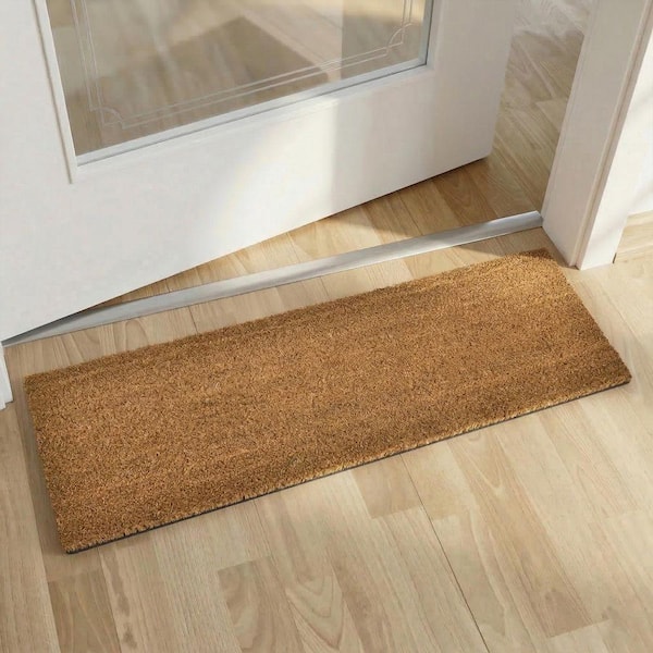 Evideco 30 in. x 10 in. Natural Sheltered Large Front Door Mat Coir Coco Fibers