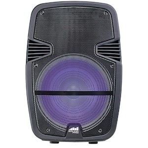 Portable Massive Power 15 in. Bluetooth Party Speaker with Disco Lights Includes Microphone